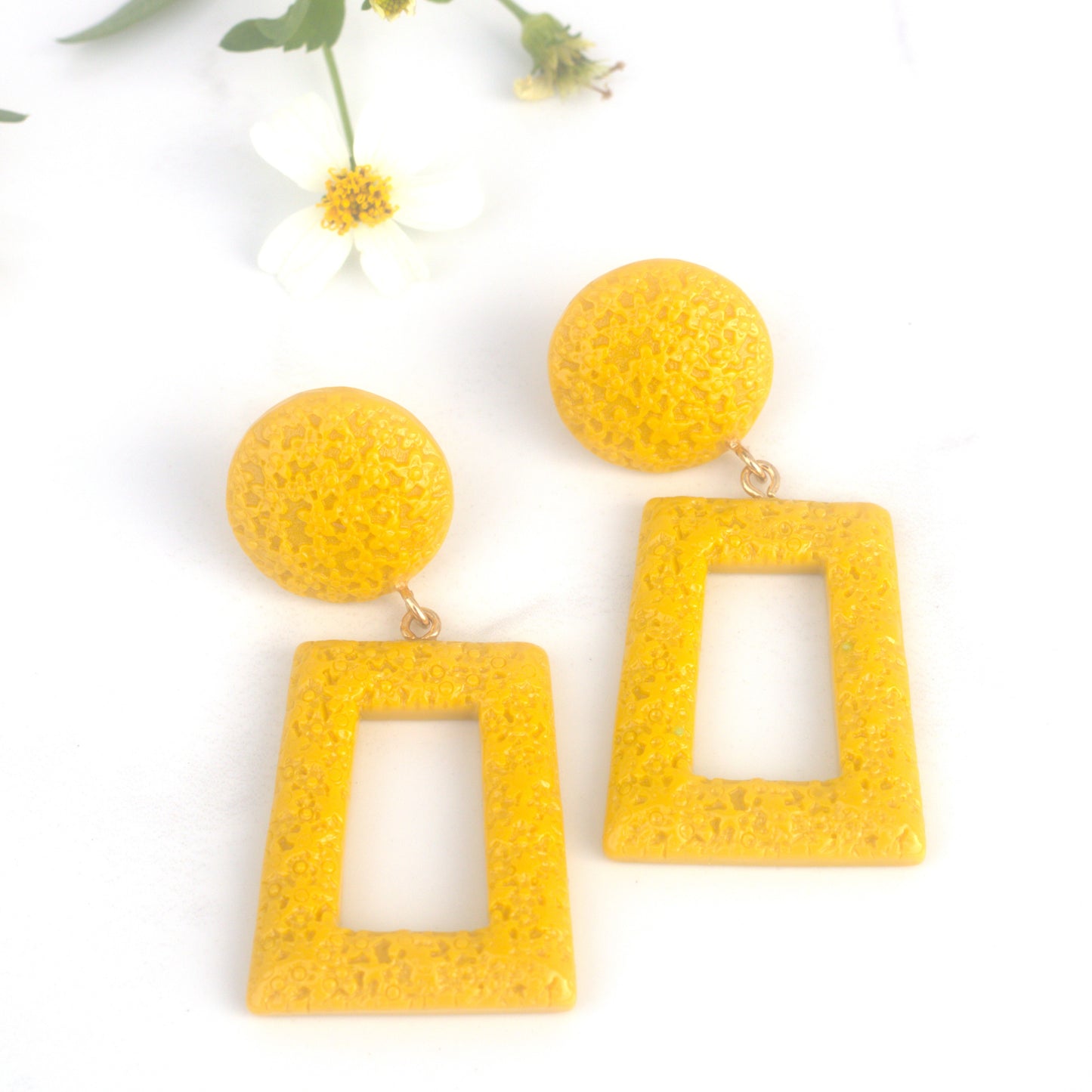 lemon yellow earrings