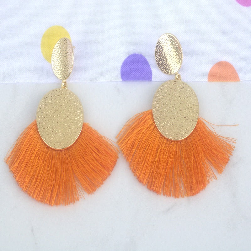 Gold Orange Earrings