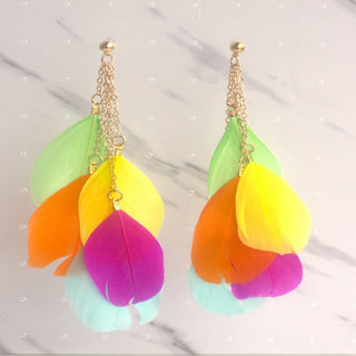 Feather colorful earrings adds style to your outfit