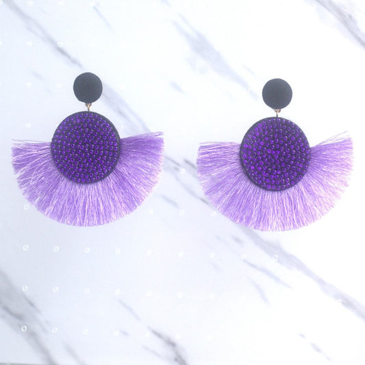 Purple Tassel Earrings